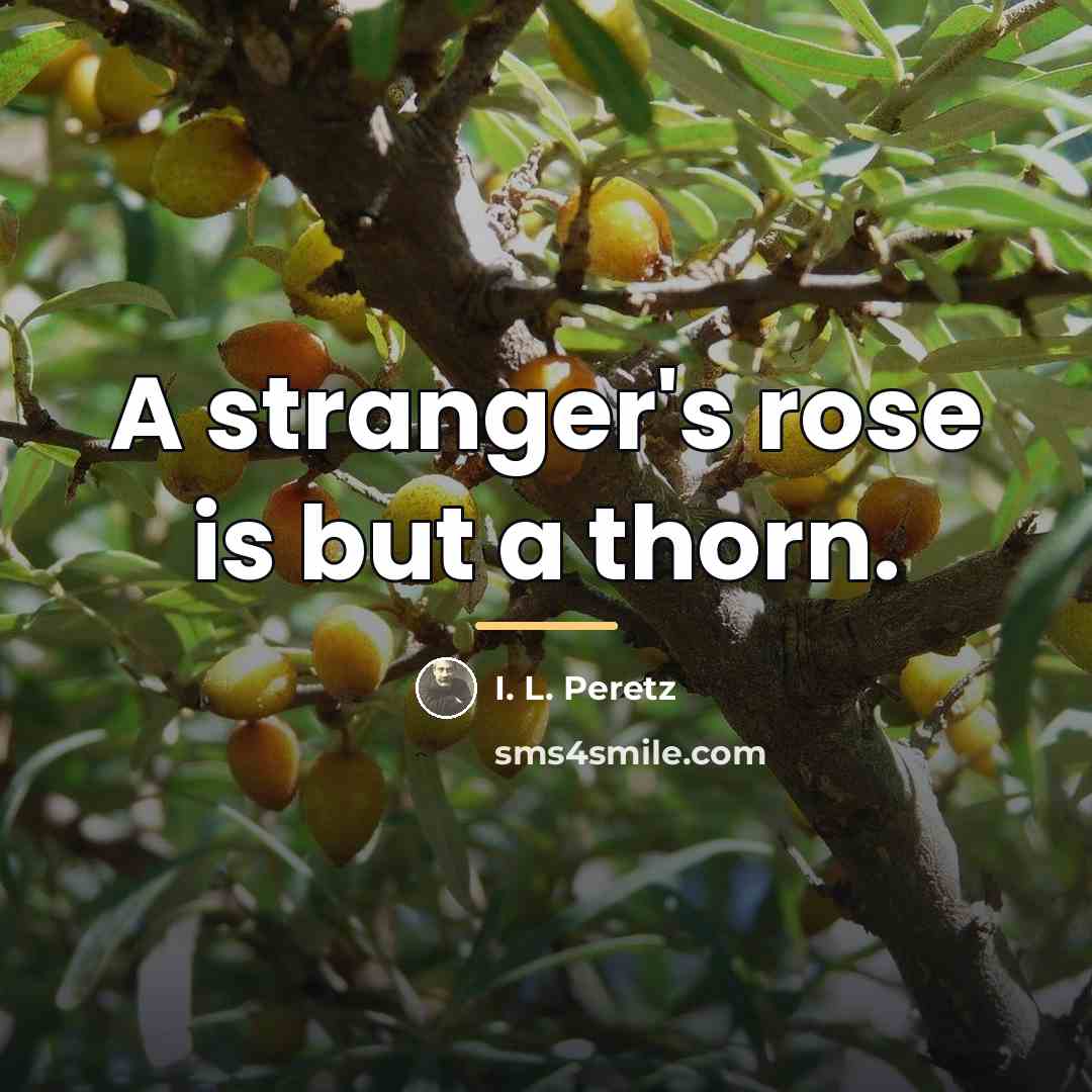 “A stranger's rose is but a thorn.…” quote by I. L. Peretz