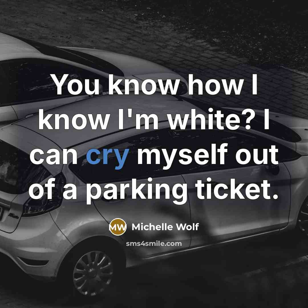 “You know how I know I'm white? I can cry…” quote by Michelle Wolf