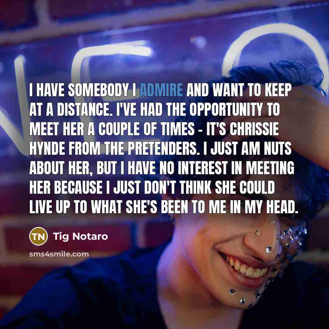 “I have somebody I admire and want to keep at…” quote by Tig Notaro