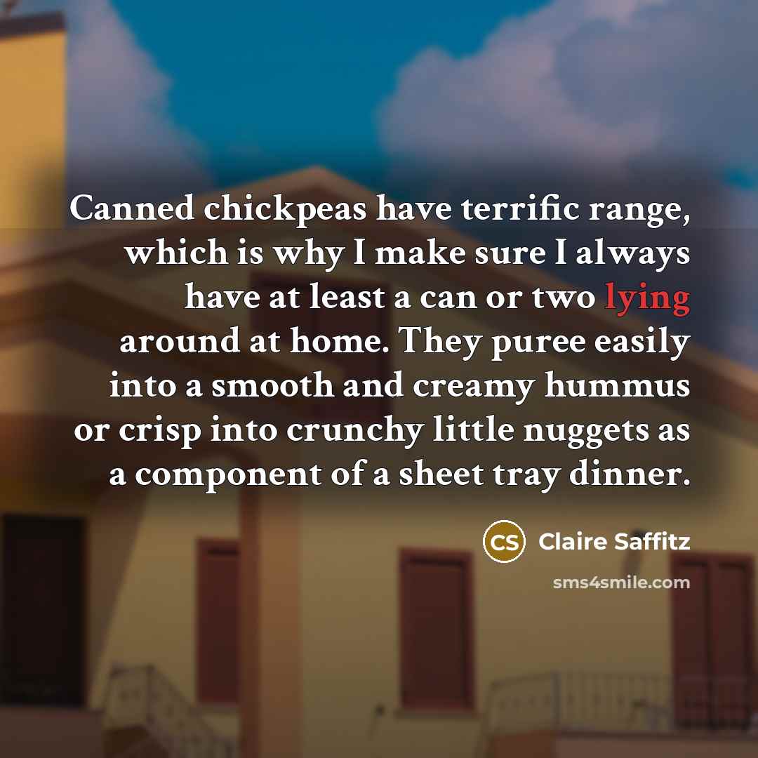 “Canned chickpeas have terrific range, which is why I make…” quote by Claire Saffitz