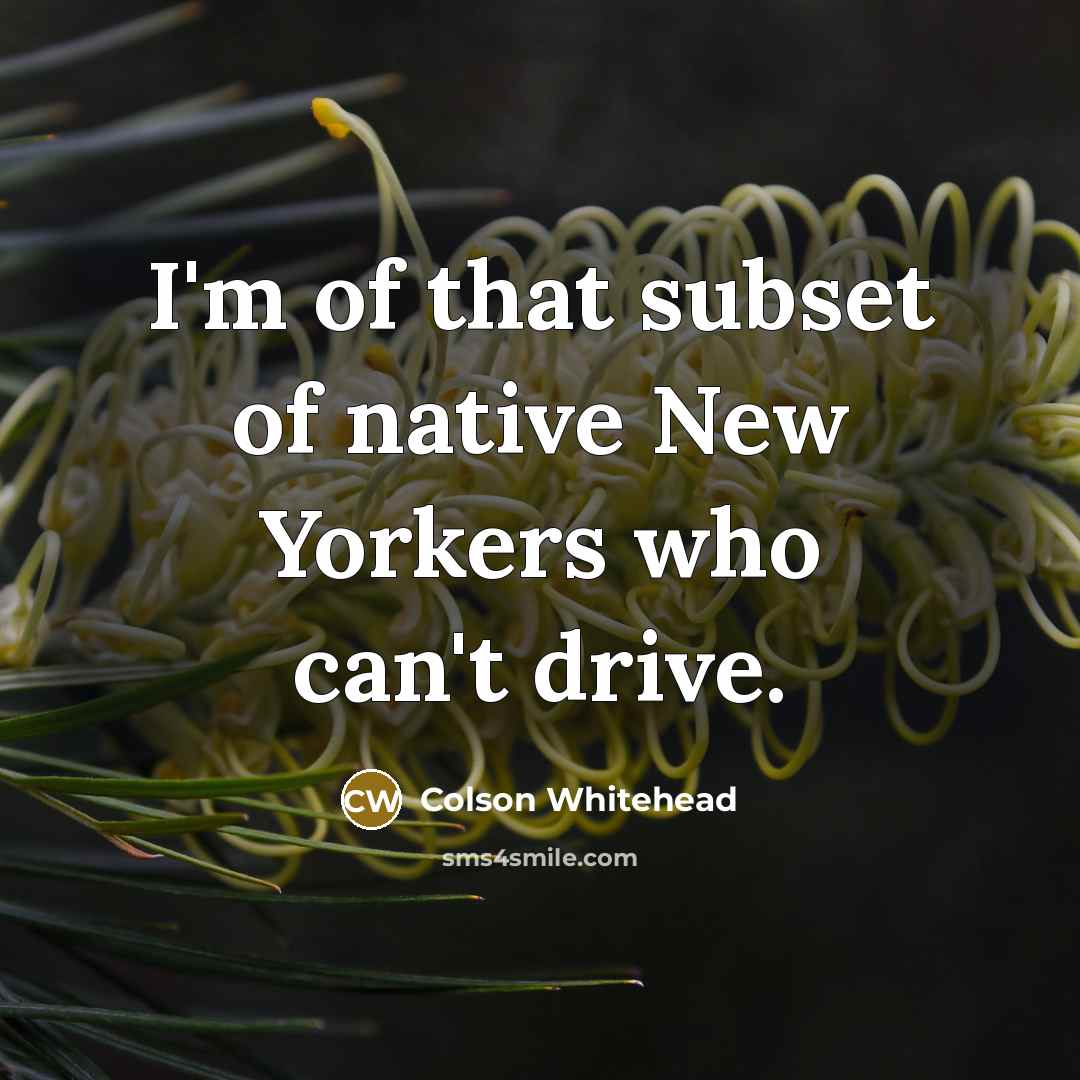 “I'm of that subset of native New Yorkers who can't…” quote by Colson Whitehead