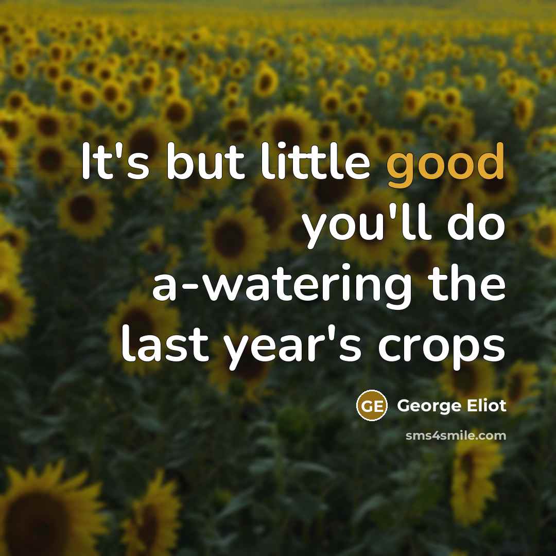 “It's but little good you'll do a-watering the last year's…” quote by George Eliot