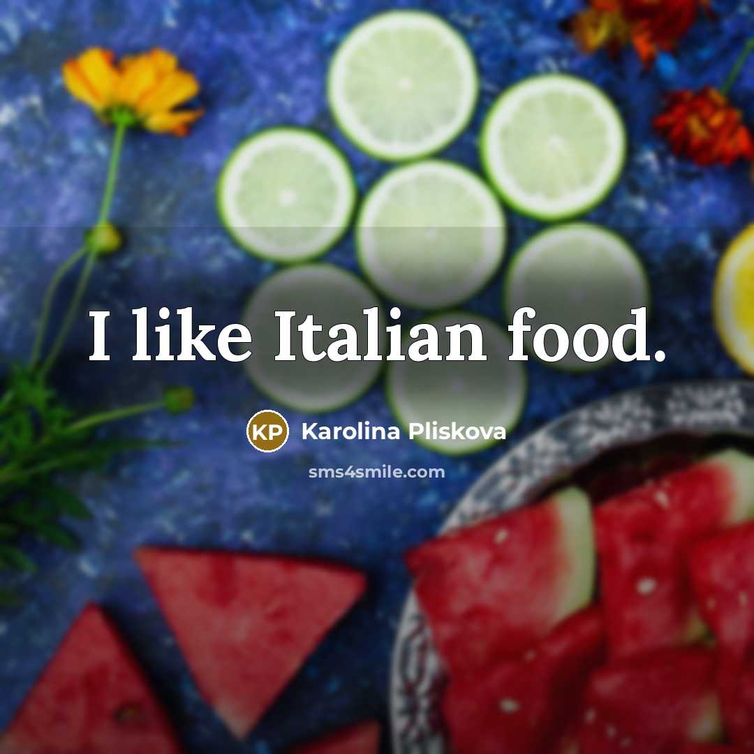 “I like Italian food.…” quote by Karolina Pliskova
