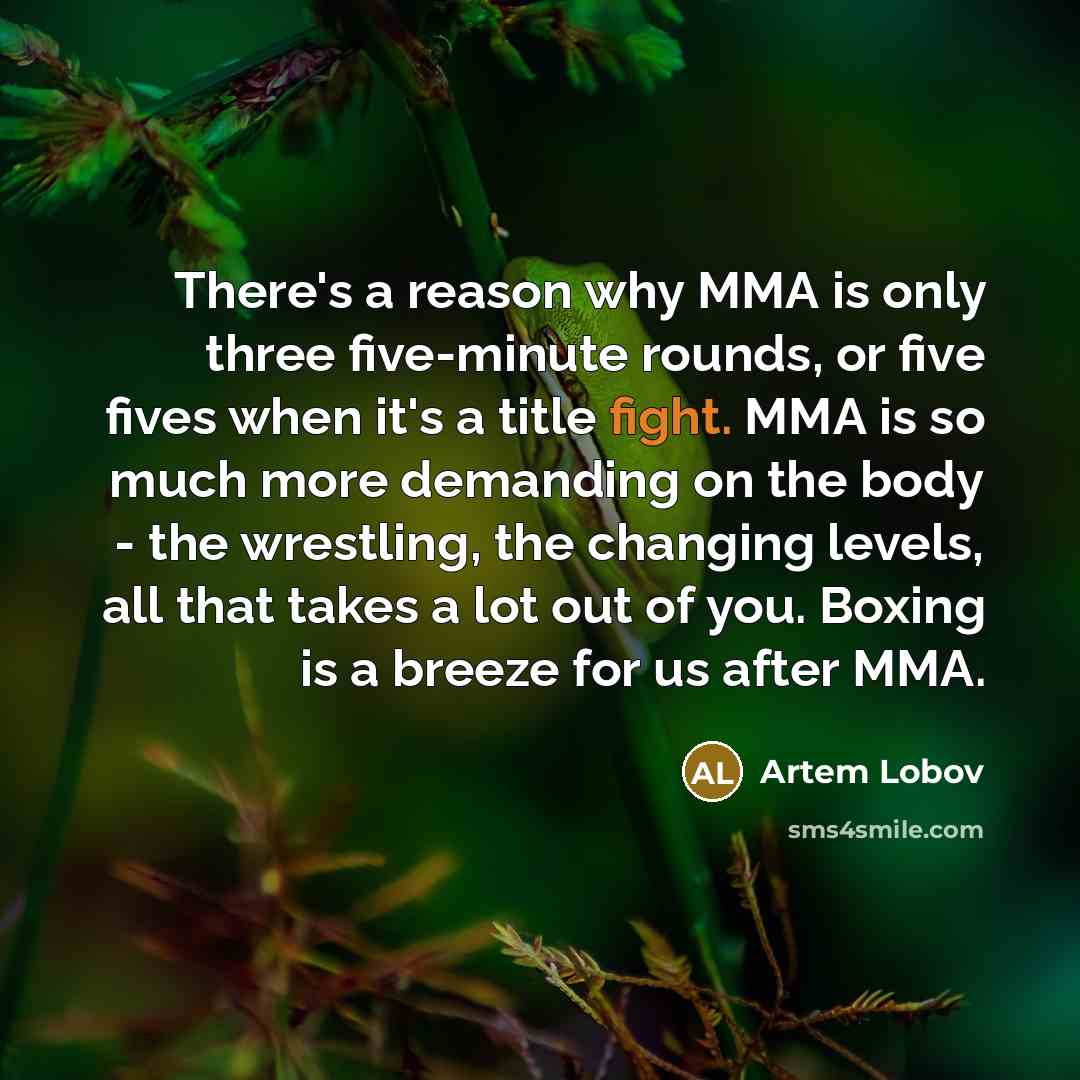 “There's a reason why MMA is only three five-minute rounds,…” quote by Artem Lobov