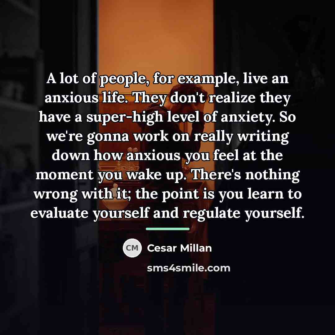 “A lot of people, for example, live an anxious life.…” quote by Cesar Millan