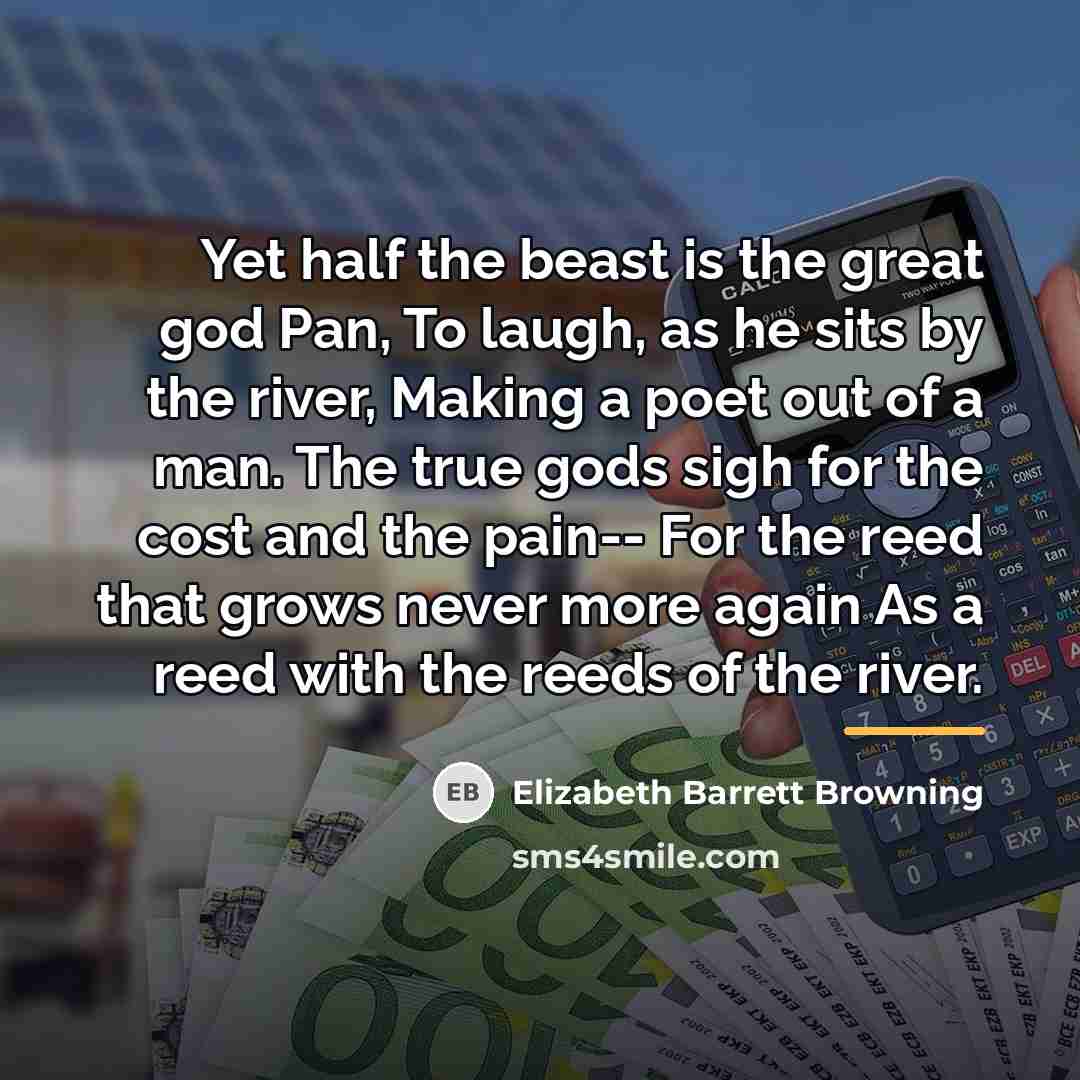 “Yet half the beast is the great god Pan, To…” quote by Elizabeth Barrett Browning