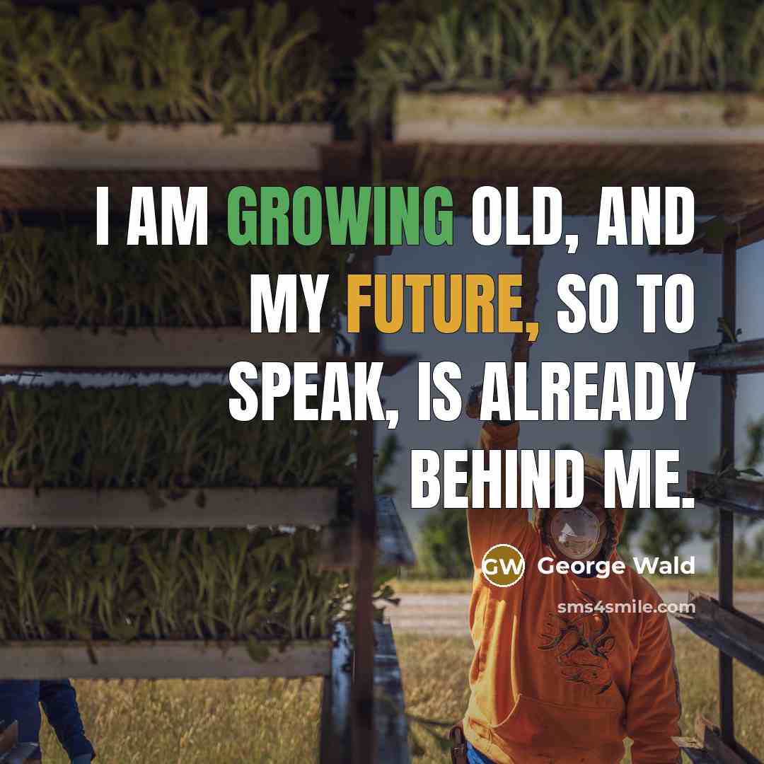 “I am growing old, and my future, so to speak, is already behind me.” quote by George Wald