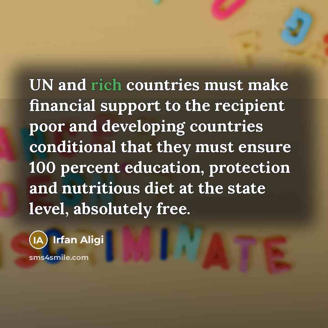 “UN and rich countries must make financial support to the…” quote by Irfan Aligi