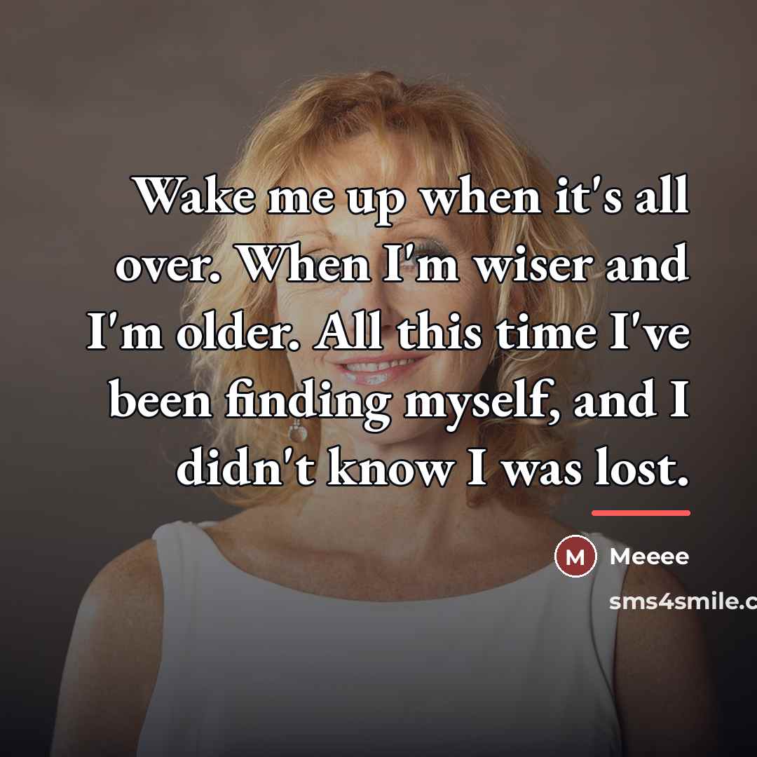 “Wake me up when it's all over. When I'm wiser…” quote by Meeee