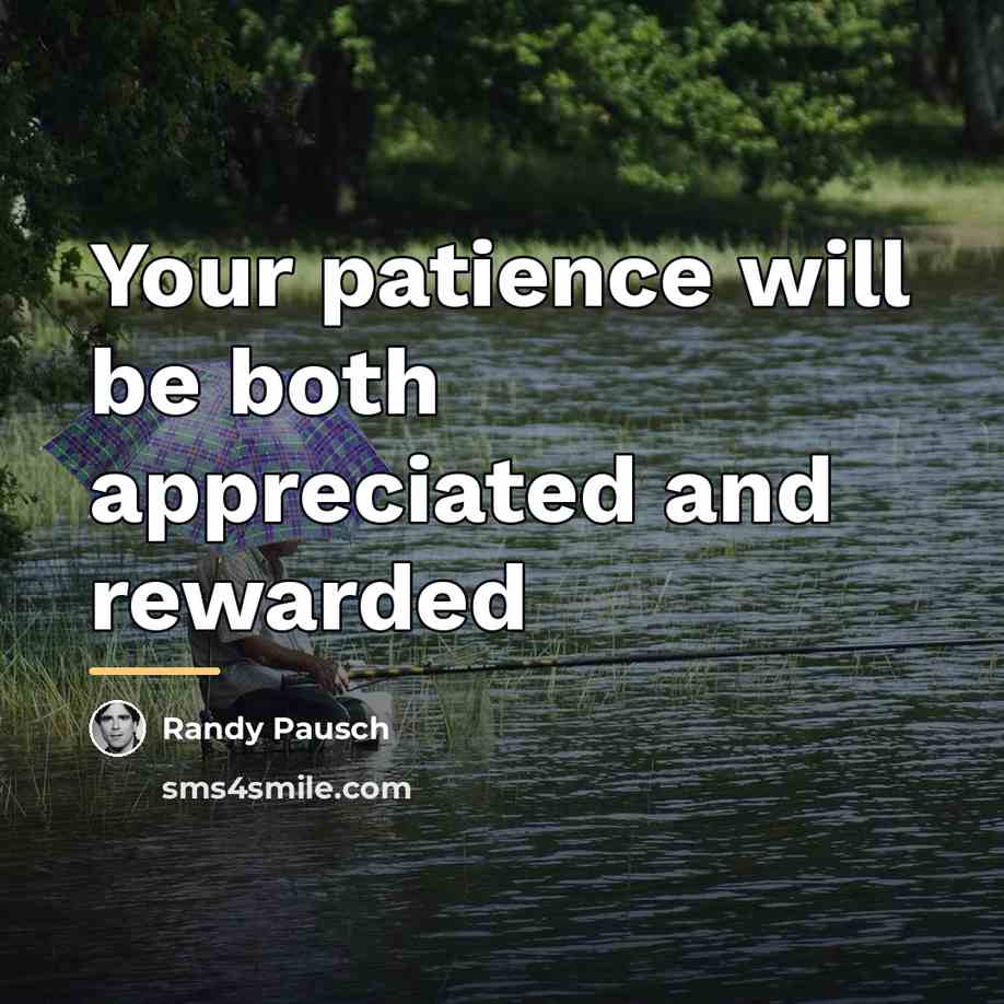 “Your patience will be both appreciated and rewarded…” quote by Randy Pausch