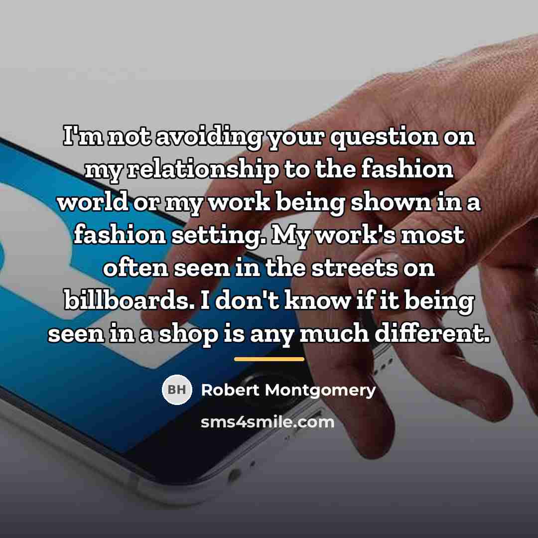 “I'm not avoiding your question on my relationship to the…” quote by Robert Montgomery