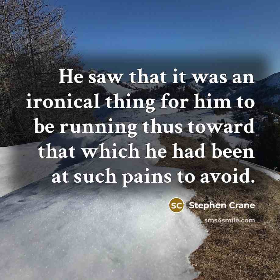 “He saw that it was an ironical thing for him…” quote by Stephen Crane
