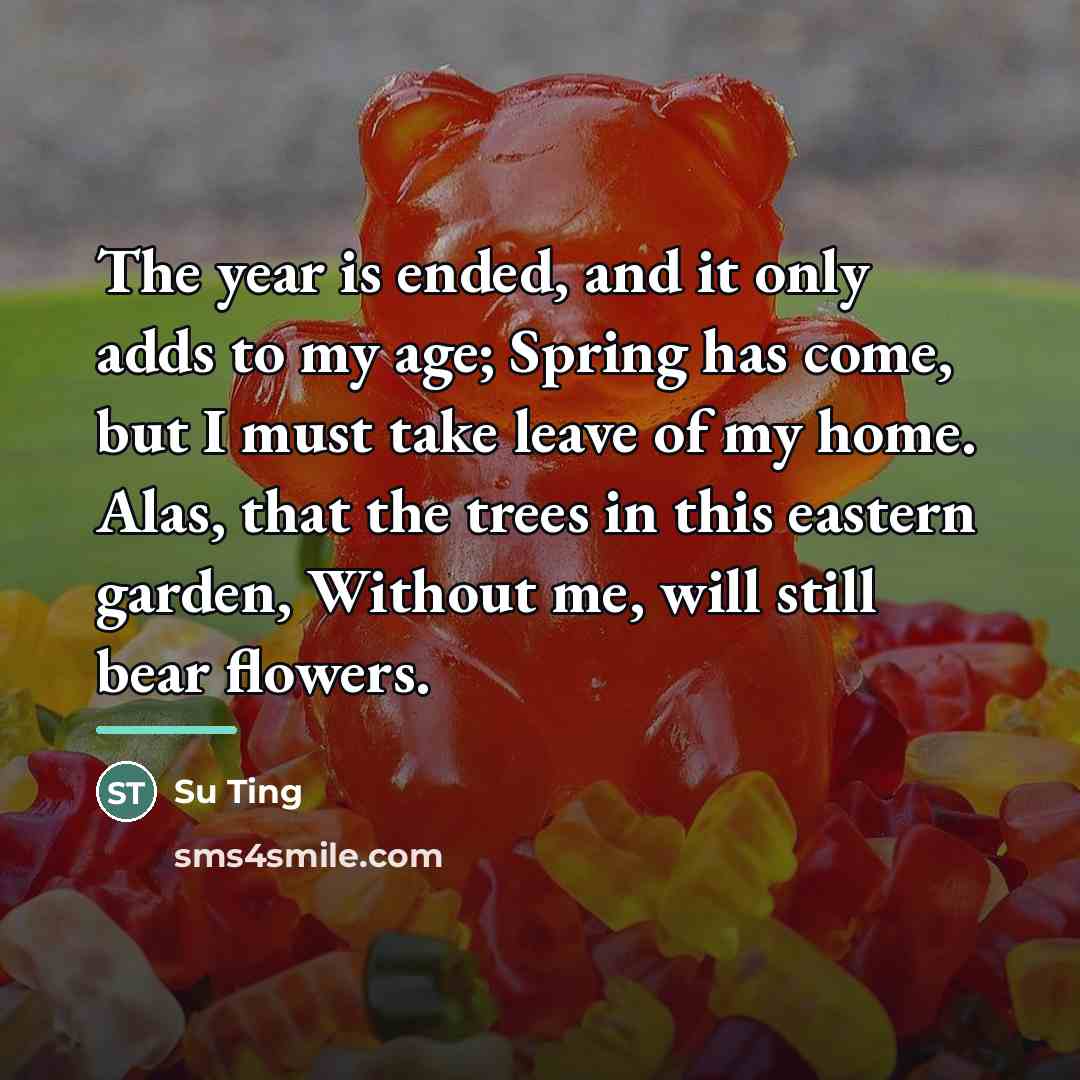 “The year is ended, and it only adds to my…” quote by Su Ting