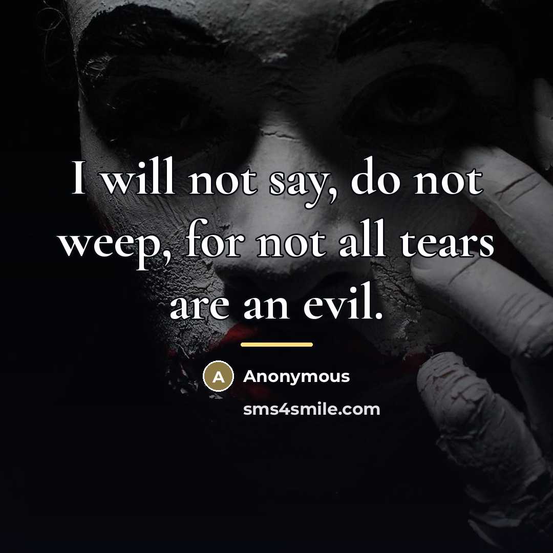 “I will not say, do not weep, for not all…” quote by Anonymous