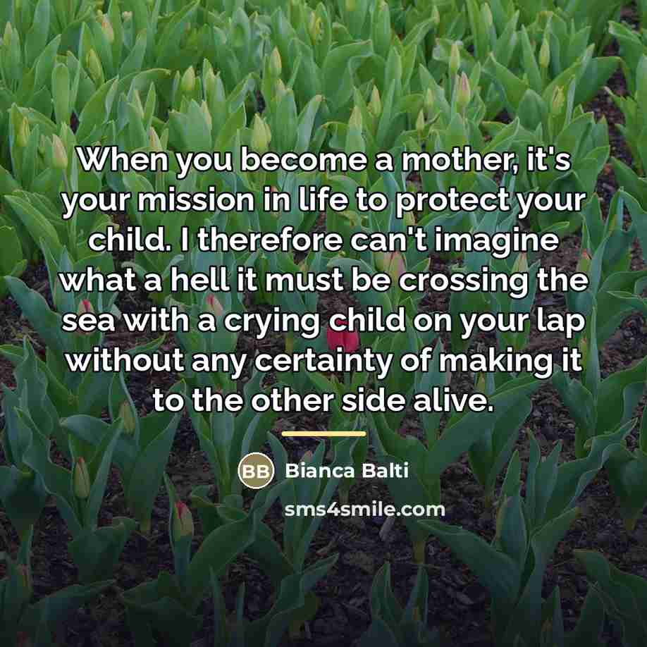“When you become a mother, it's your mission in life…” quote by Bianca Balti