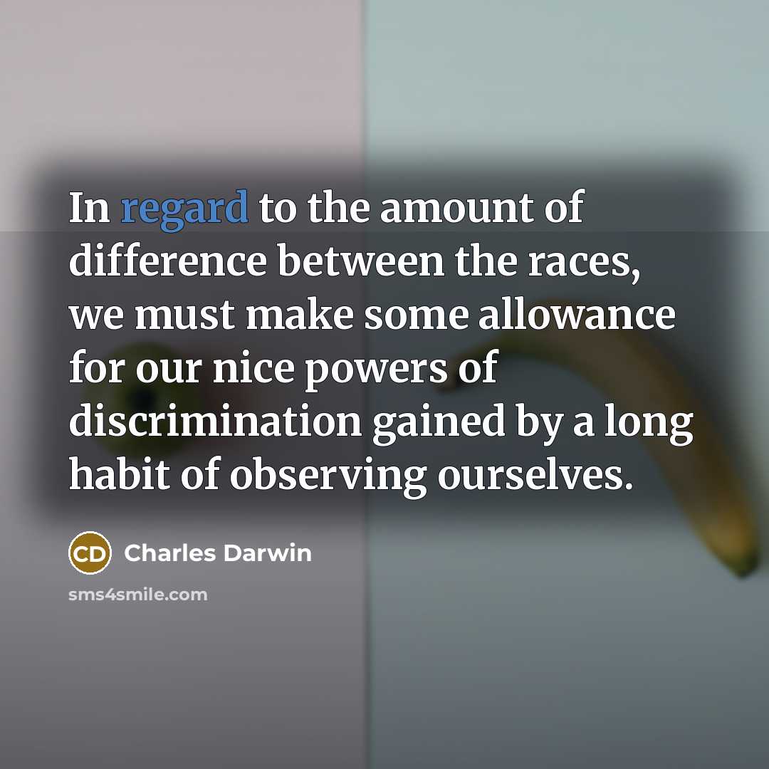 “In regard to the amount of difference between the races,…” quote by Charles Darwin