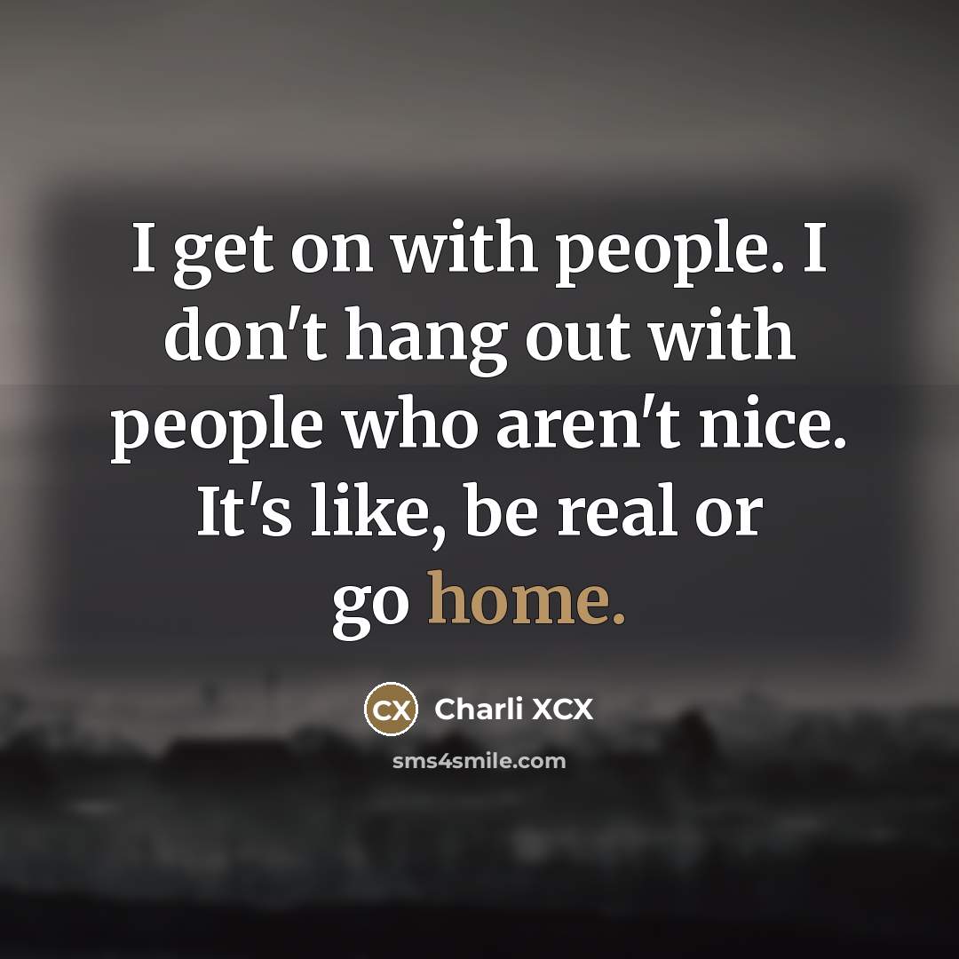 “I get on with people. I don't hang out with…” quote by Charli XCX