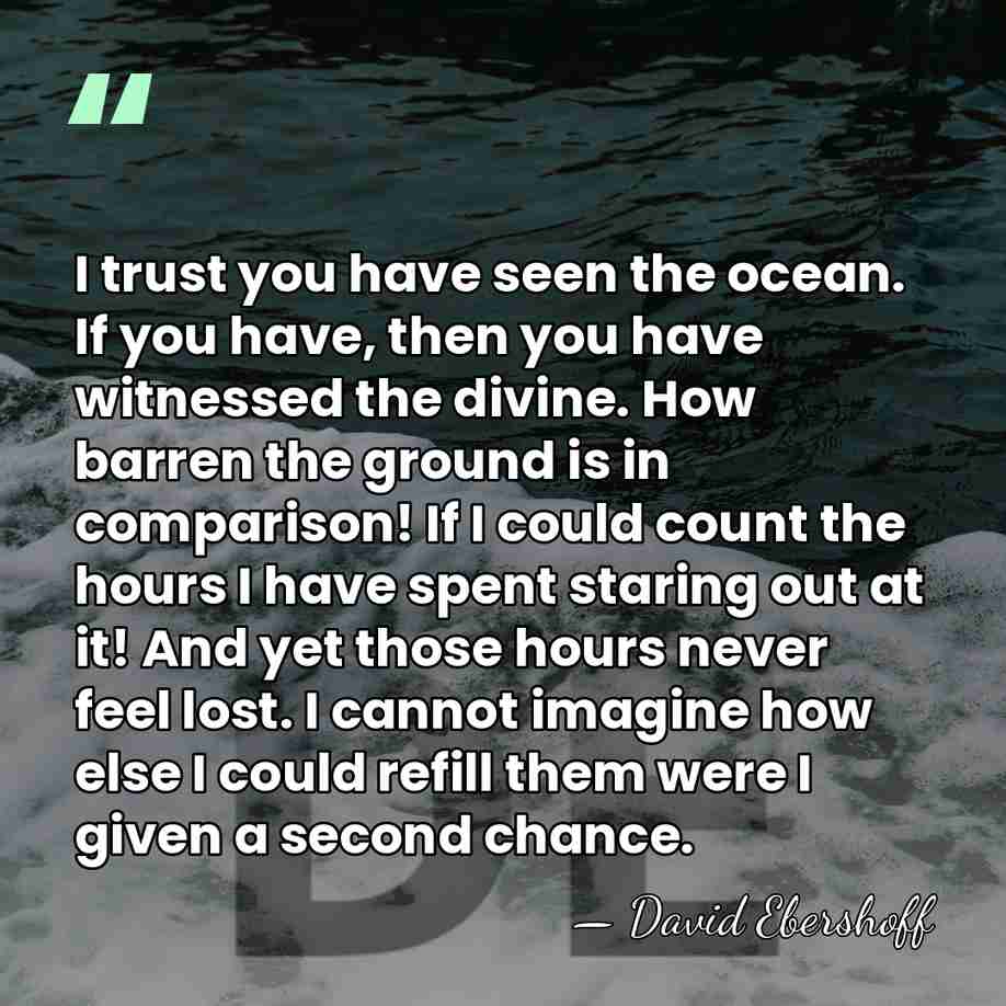 I trust you have seen the ocean. If you have, then you&hellip; - David Ebershoff