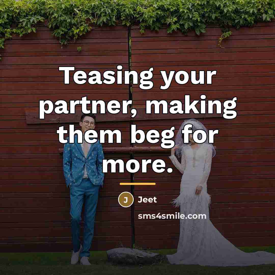 “Teasing your partner, making them beg for more.…” quote by Jeet