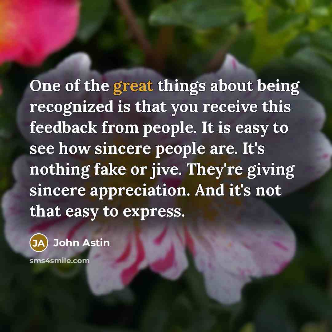 “One of the great things about being recognized is that…” quote by John Astin