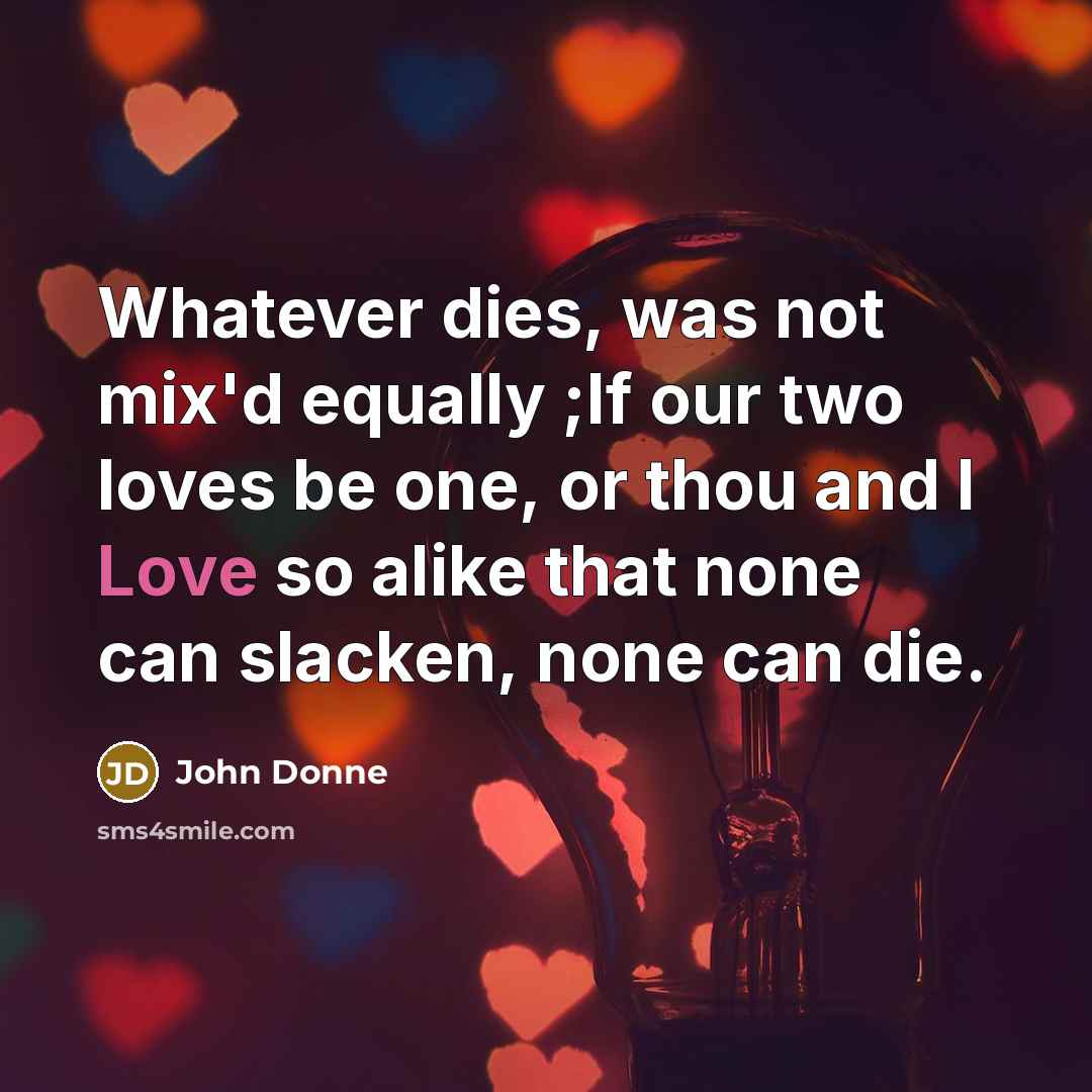 “Whatever dies, was not mix'd equally ;If our two loves…” quote by John Donne