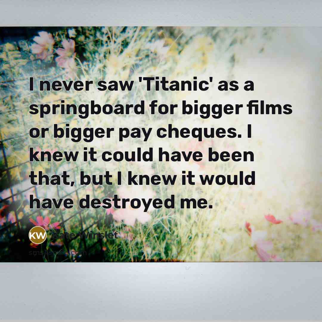 “I never saw 'Titanic' as a springboard for bigger films…” quote by Kate Winslet