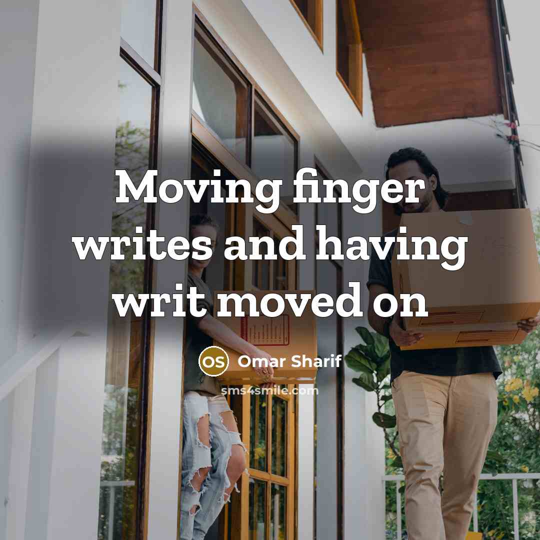 “Moving finger writes and having writ moved on” quote by Omar Sharif