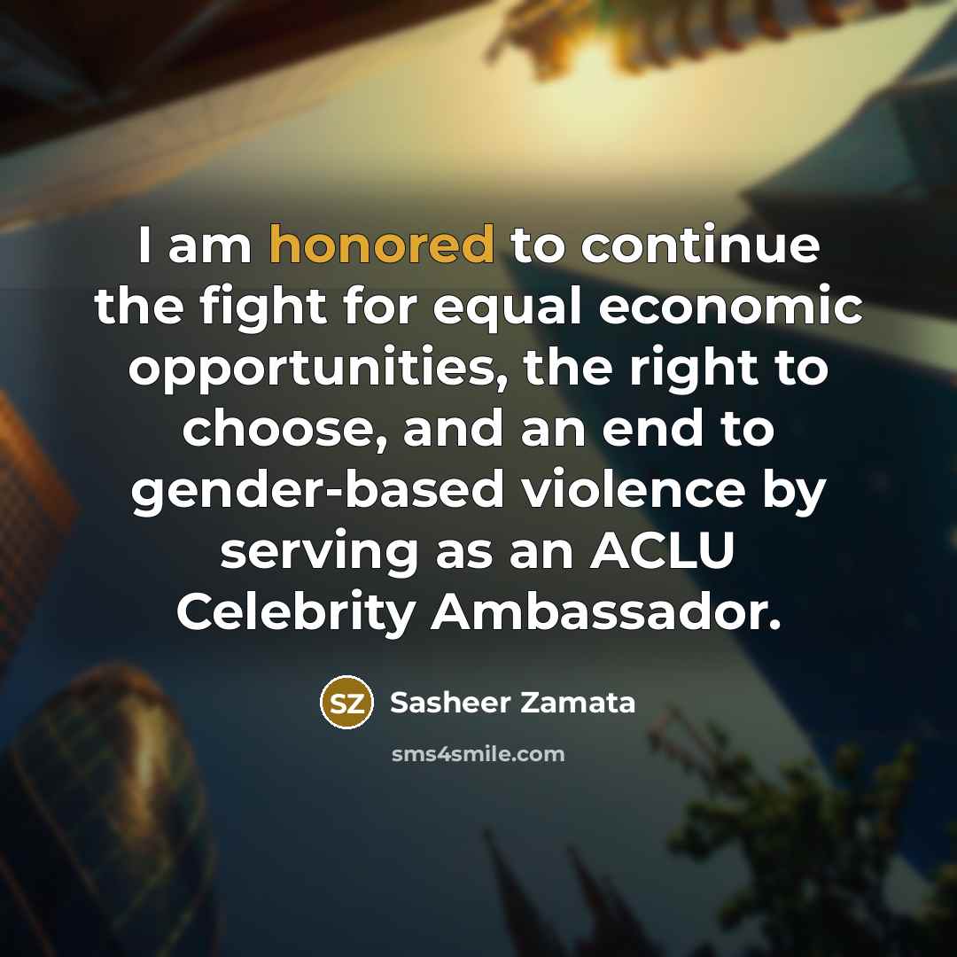 “I am honored to continue the fight for equal economic…” quote by Sasheer Zamata