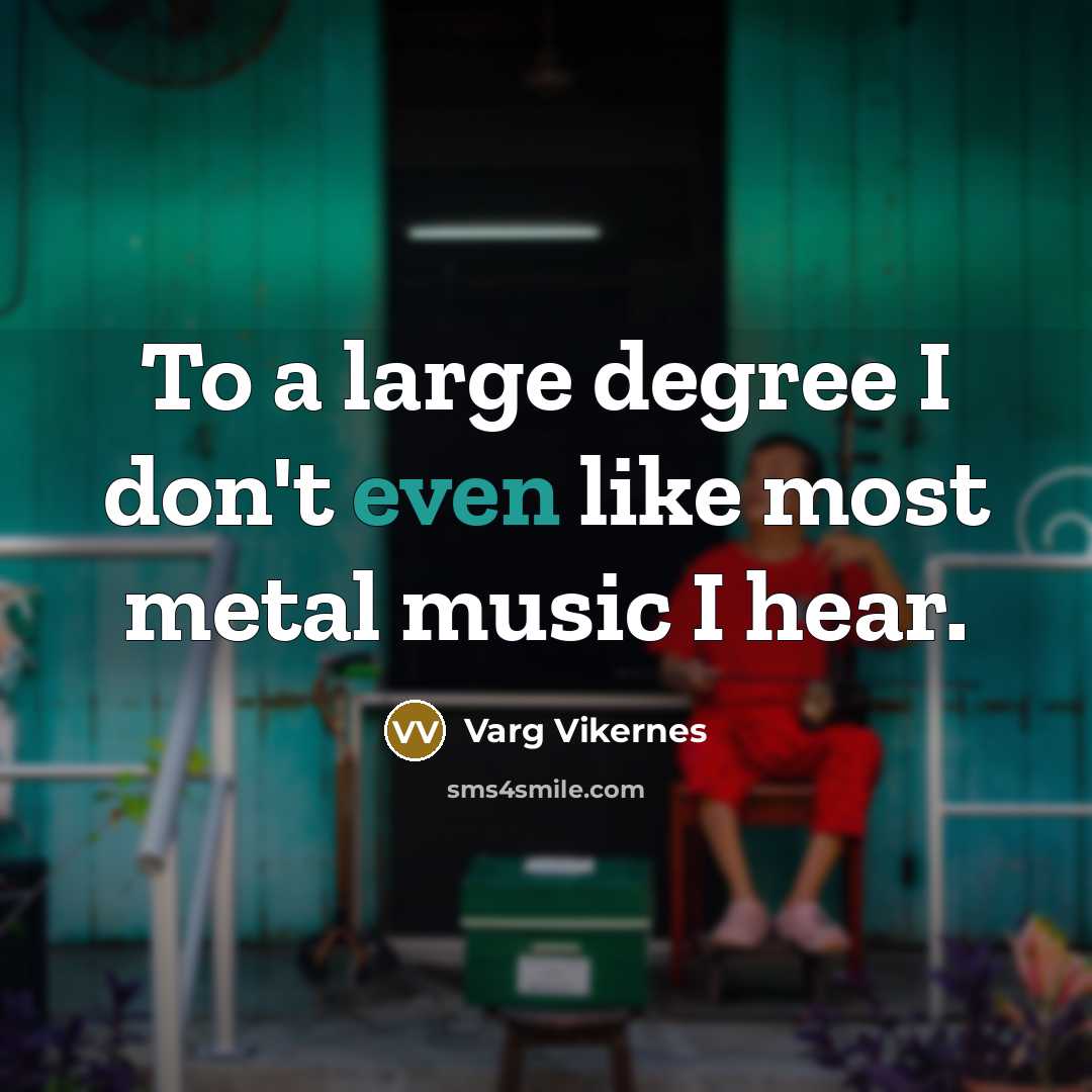 “To a large degree I don't even like most metal…” quote by Varg Vikernes