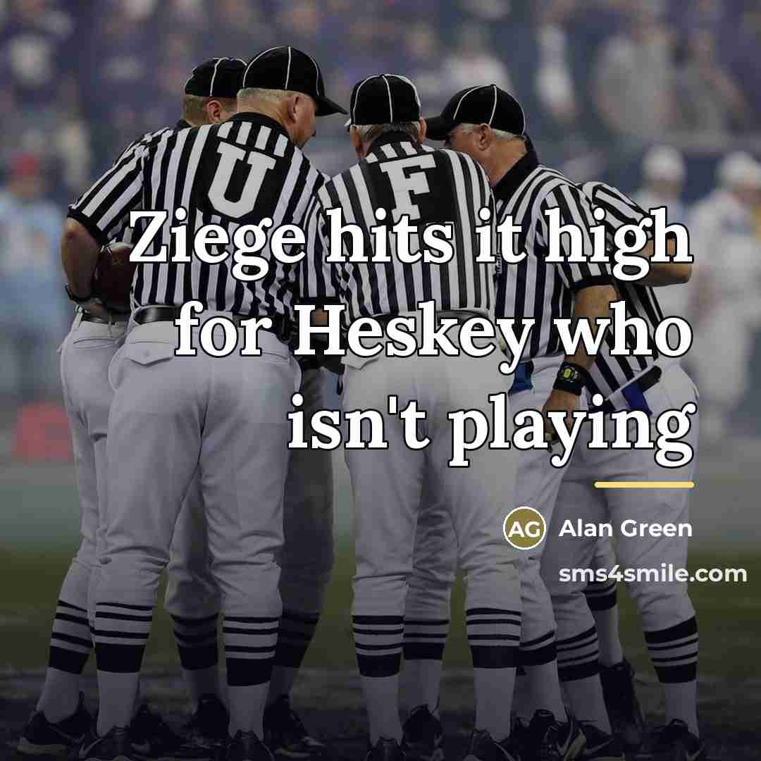 “Ziege hits it high for Heskey who isn't playing…” quote by Alan Green