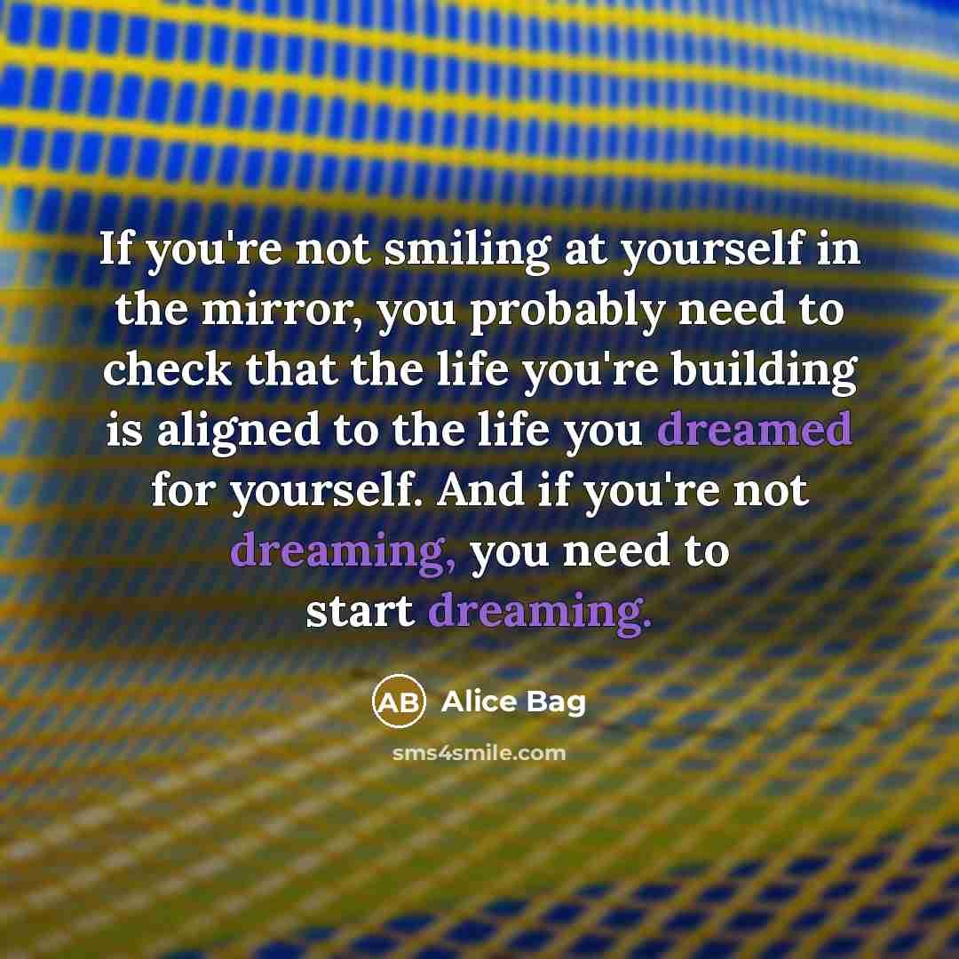 “If you're not smiling at yourself in the mirror, you…” quote by Alice Bag
