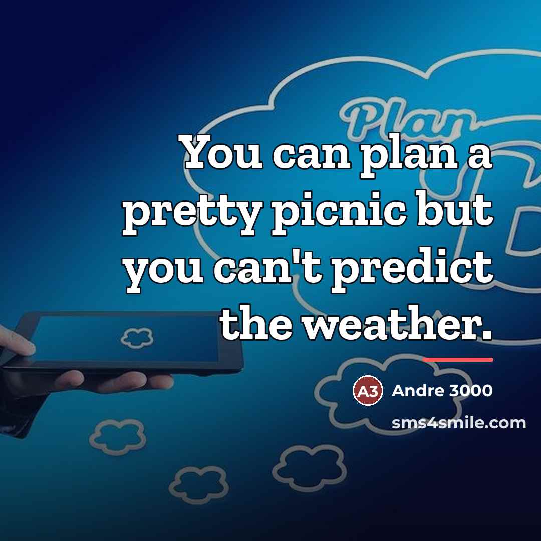 “You can plan a pretty picnic but you can't predict…” quote by Andre 3000