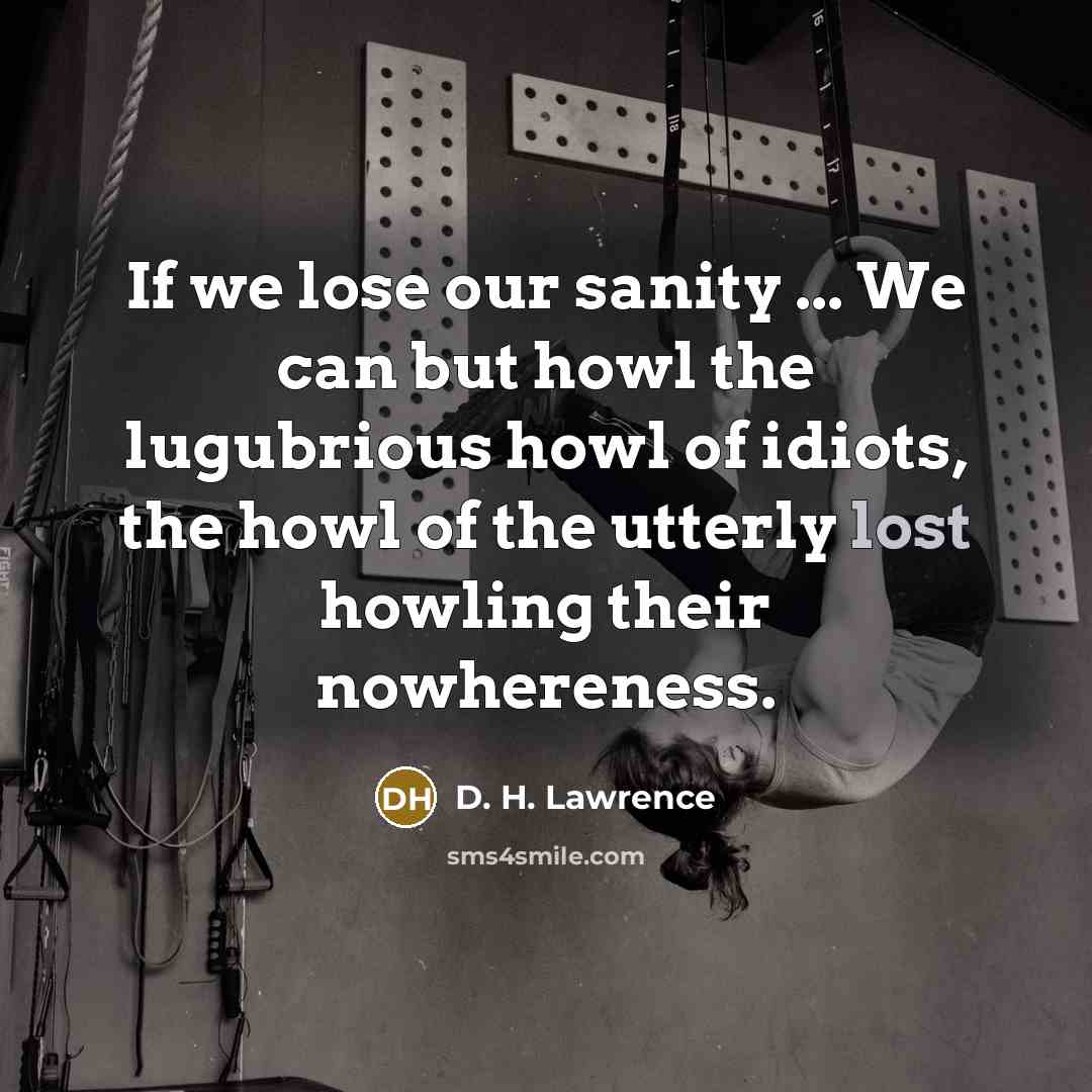 “If we lose our sanity ... We can but howl…” quote by D. H. Lawrence