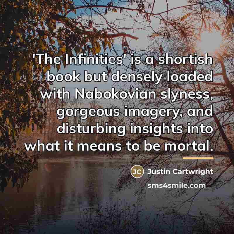 “'The Infinities' is a shortish book but densely loaded with…” quote by Justin Cartwright