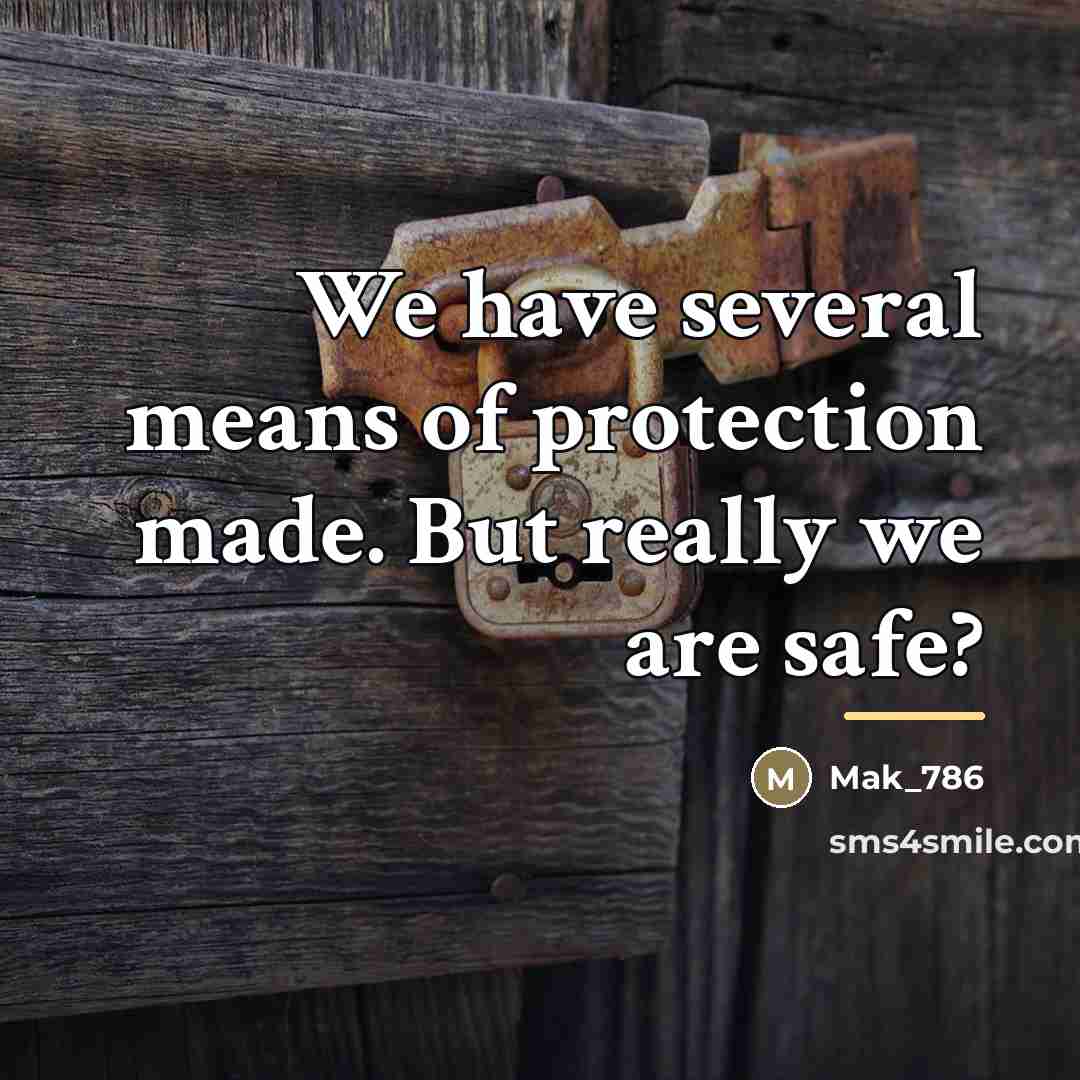 “We have several means of protection made. But really we…” quote by Mak_786