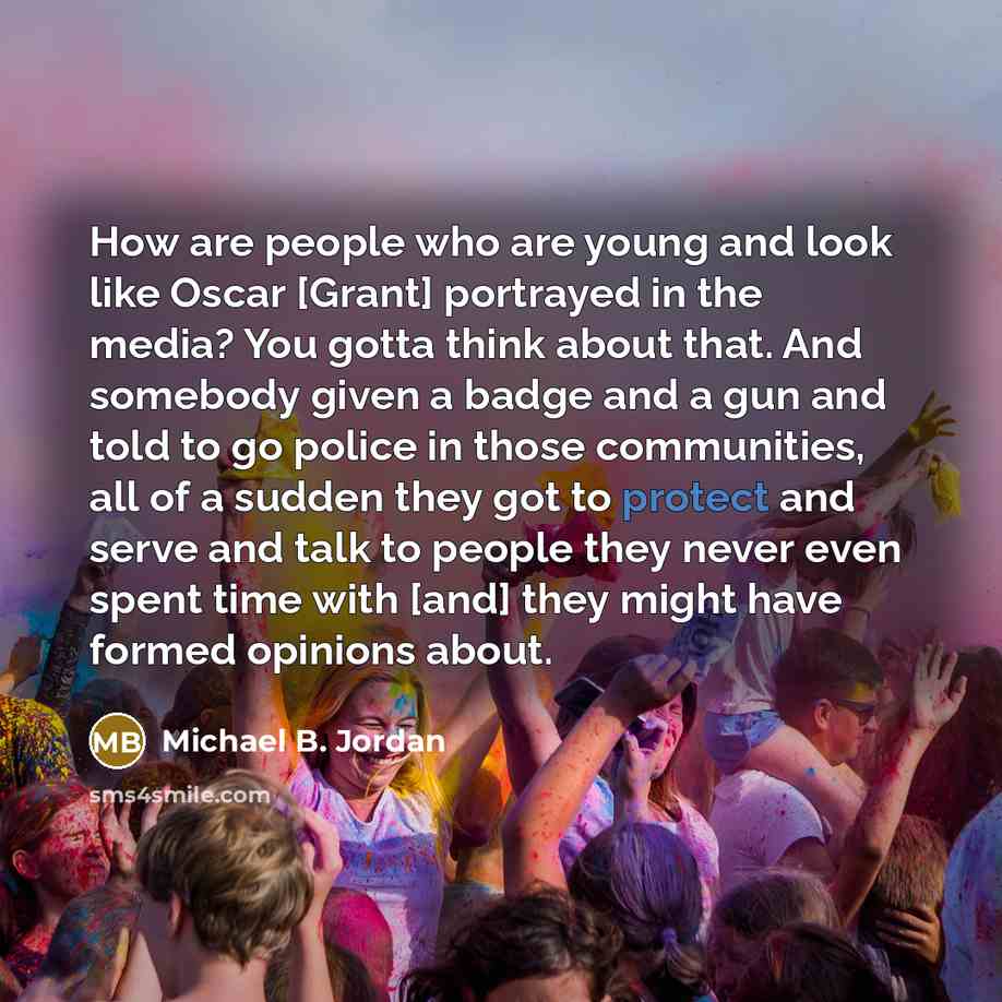 “How are people who are young and look like Oscar…” quote by Michael B. Jordan