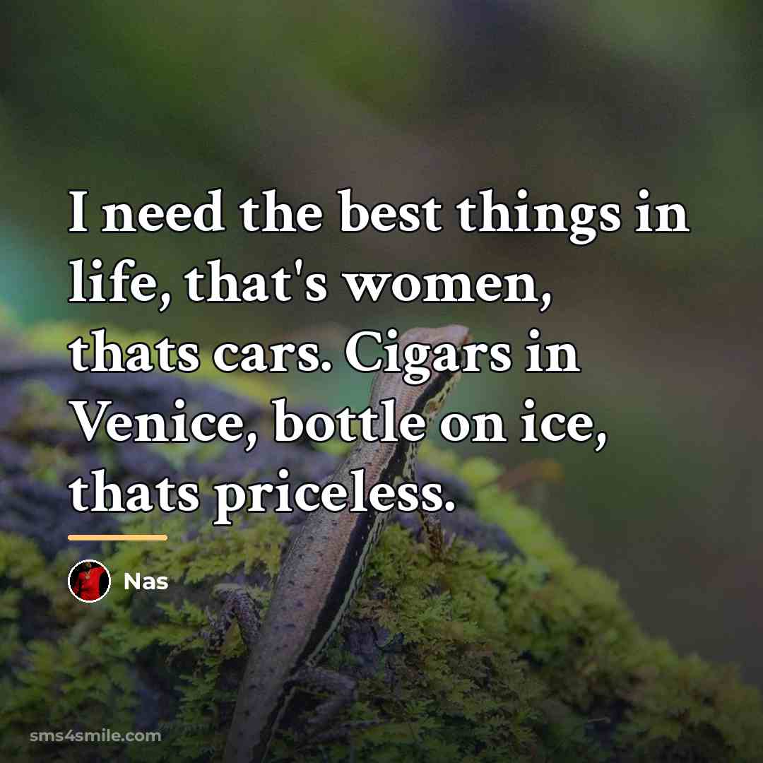 “I need the best things in life, that's women, thats…” quote by Nas