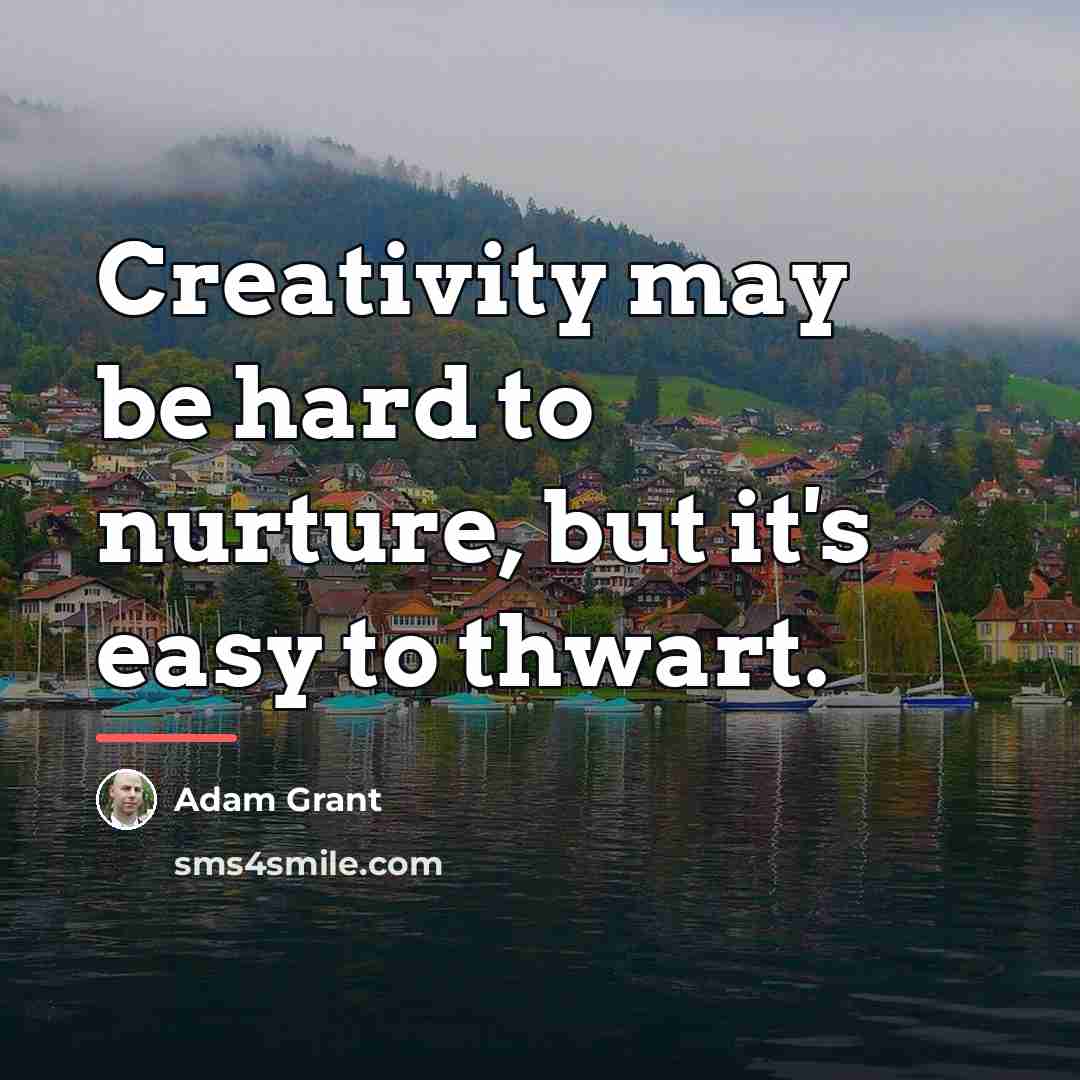 “Creativity may be hard to nurture, but it's easy to…” quote by Adam Grant