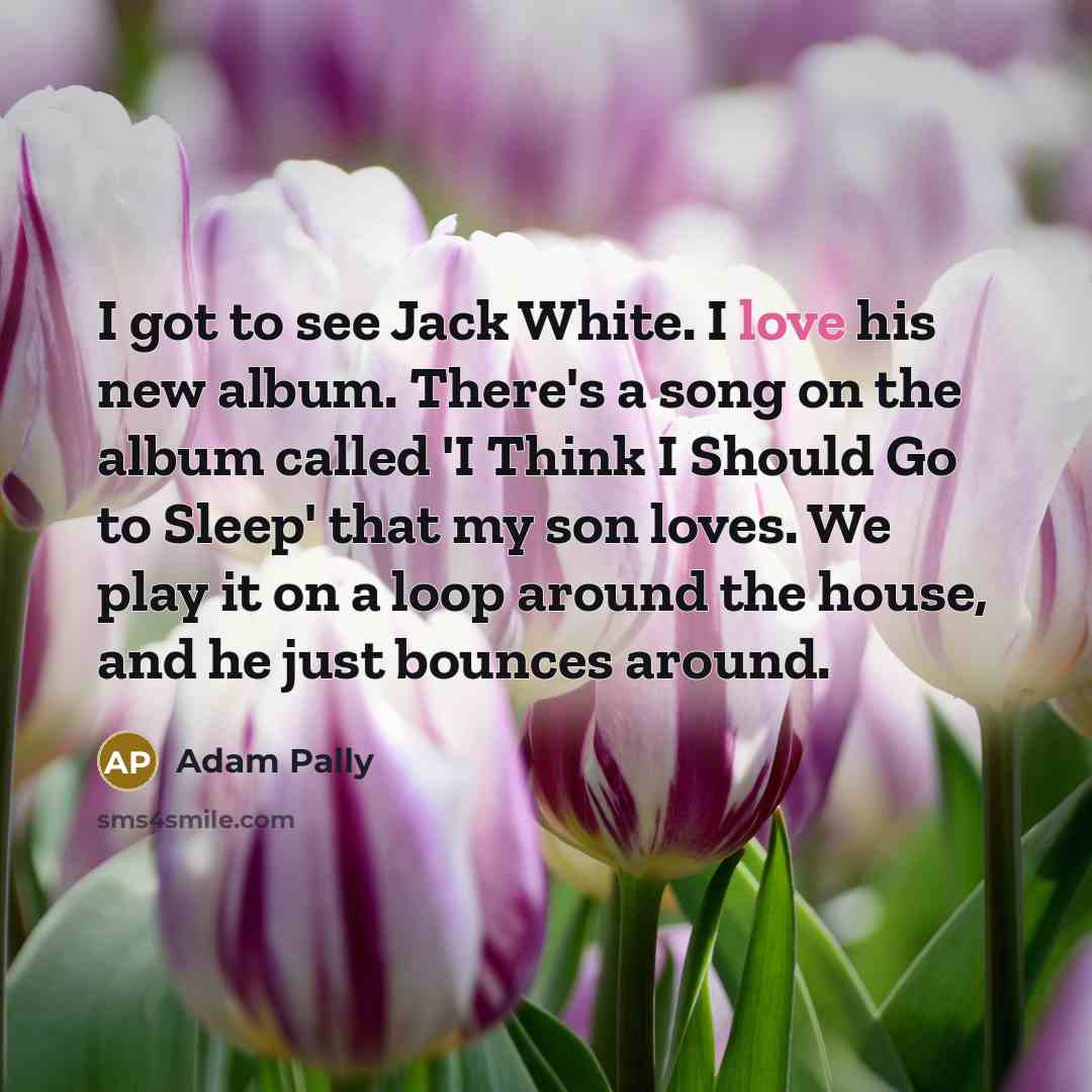 “I got to see Jack White. I love his new…” quote by Adam Pally