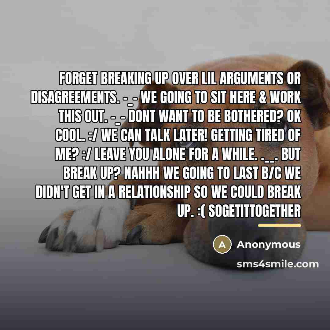 “Forget Breaking Up Over Lil Arguments Or Disagreements. -_- We…” quote by Anonymous