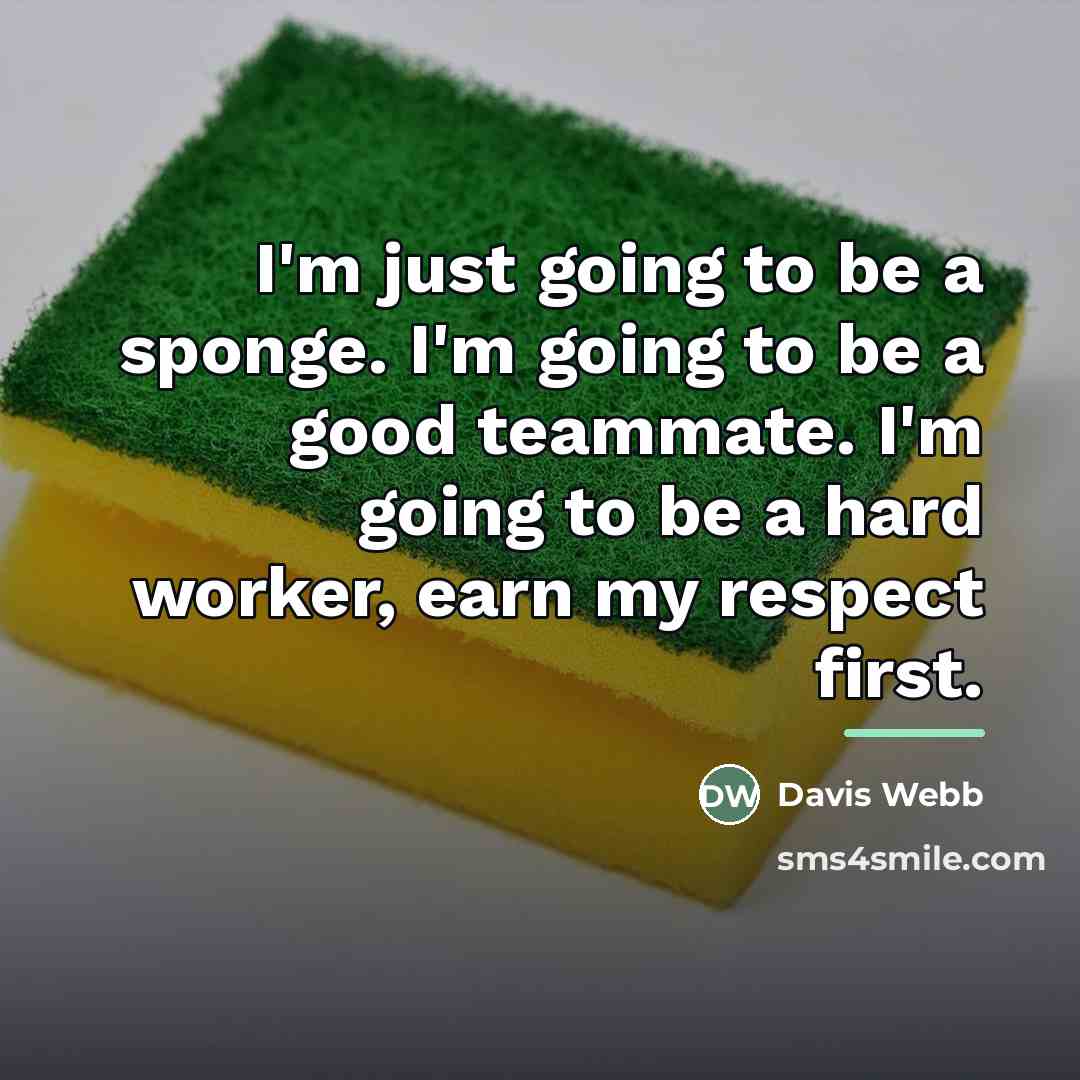 “I'm just going to be a sponge. I'm going to…” quote by Davis Webb