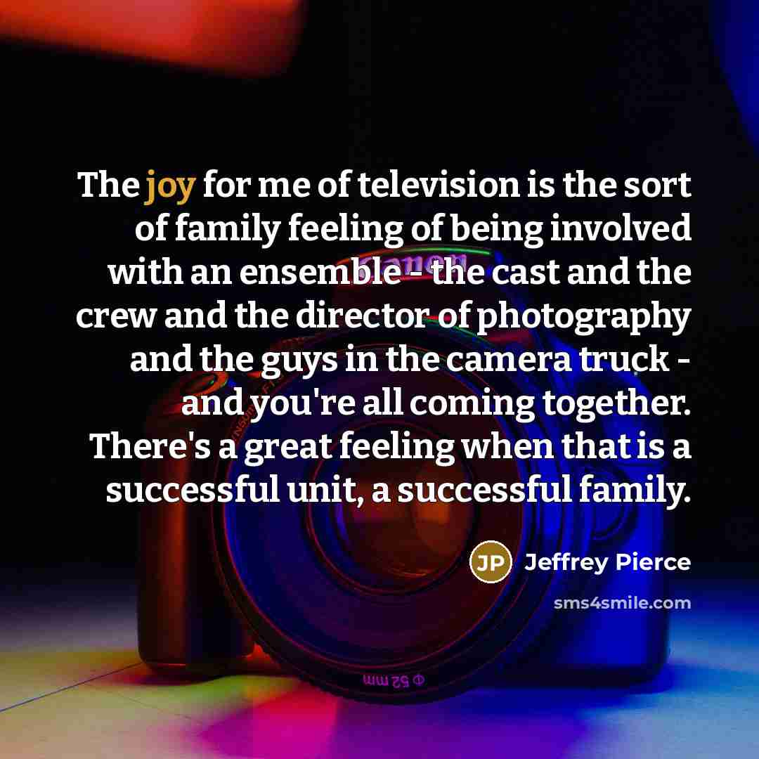 “The joy for me of television is the sort of…” quote by Jeffrey Pierce