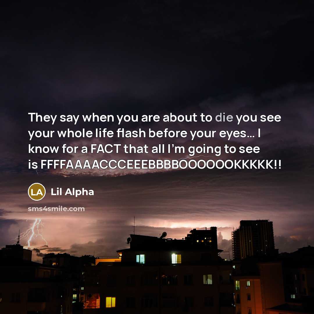 “They say when you are about to die you see…” quote by Lil Alpha