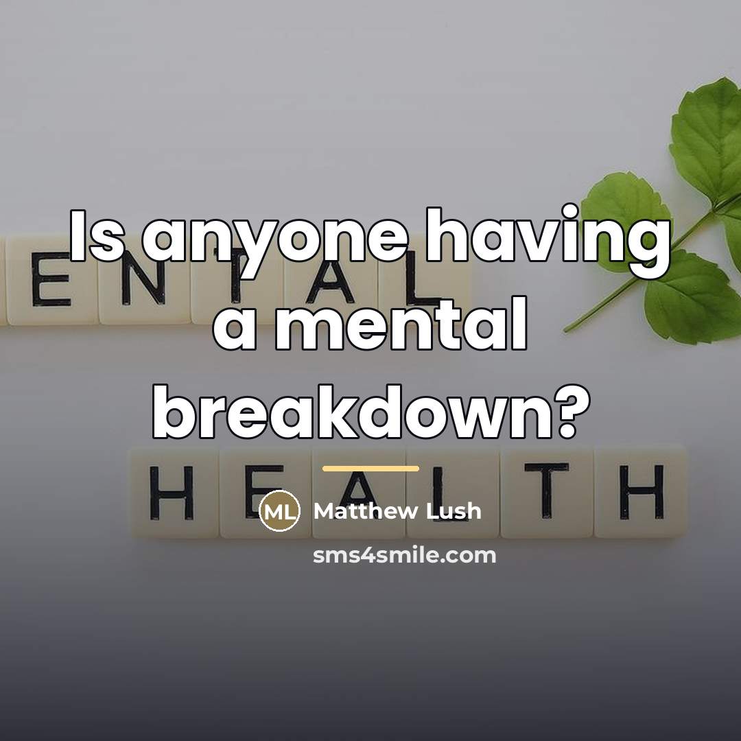 “Is anyone having a mental breakdown?…” quote by Matthew Lush