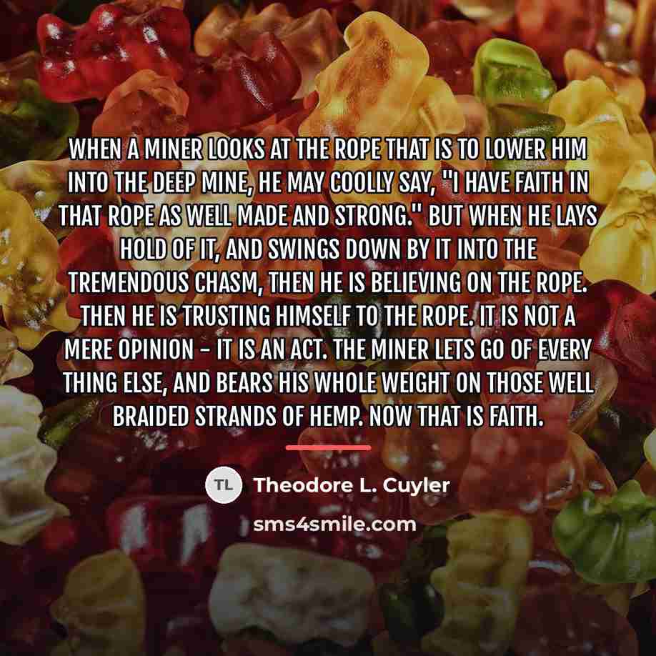 “When a miner looks at the rope that is to…” quote by Theodore L. Cuyler