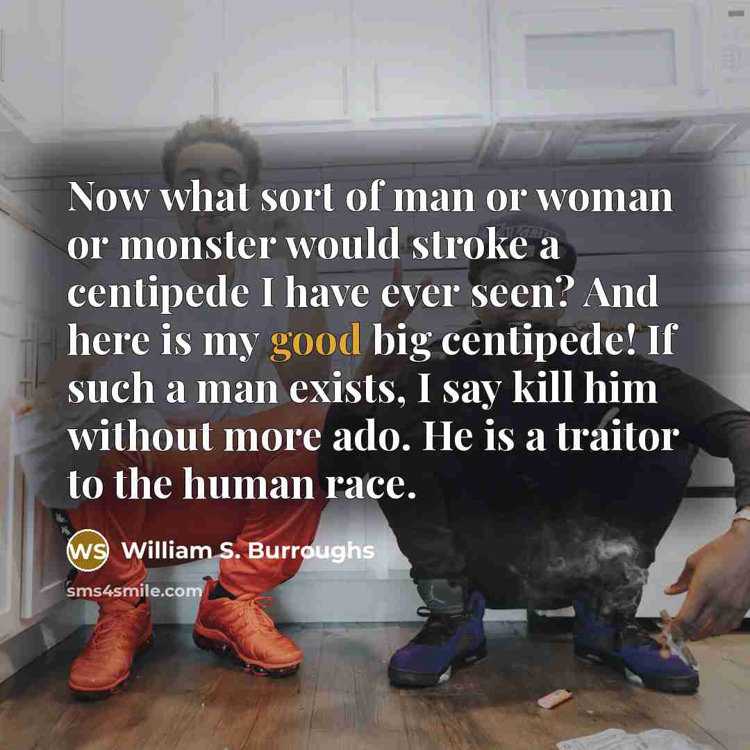 “Now what sort of man or woman or monster would…” quote by William S. Burroughs