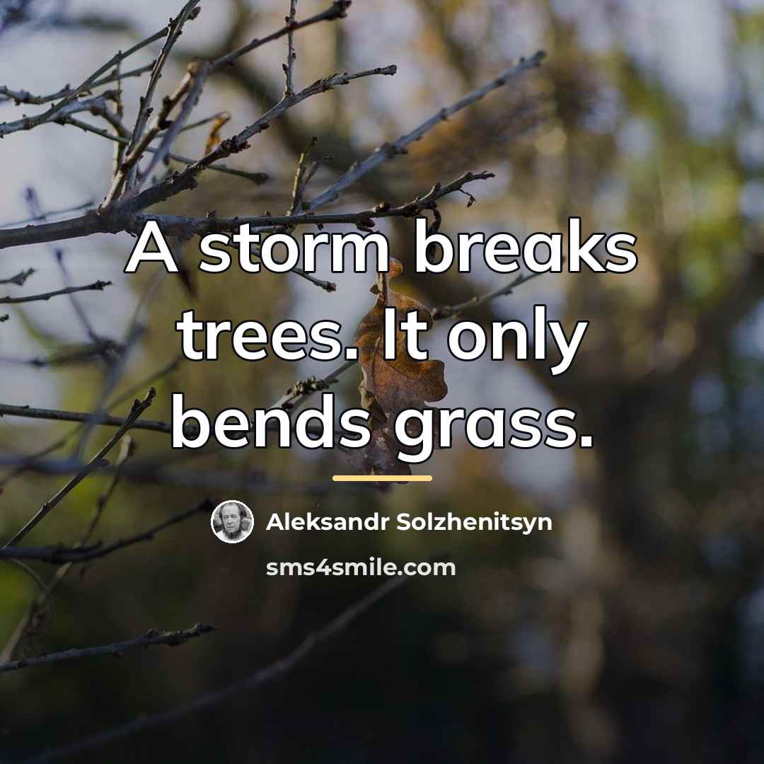 “A storm breaks trees. It only bends grass.…” quote by Aleksandr Solzhenitsyn