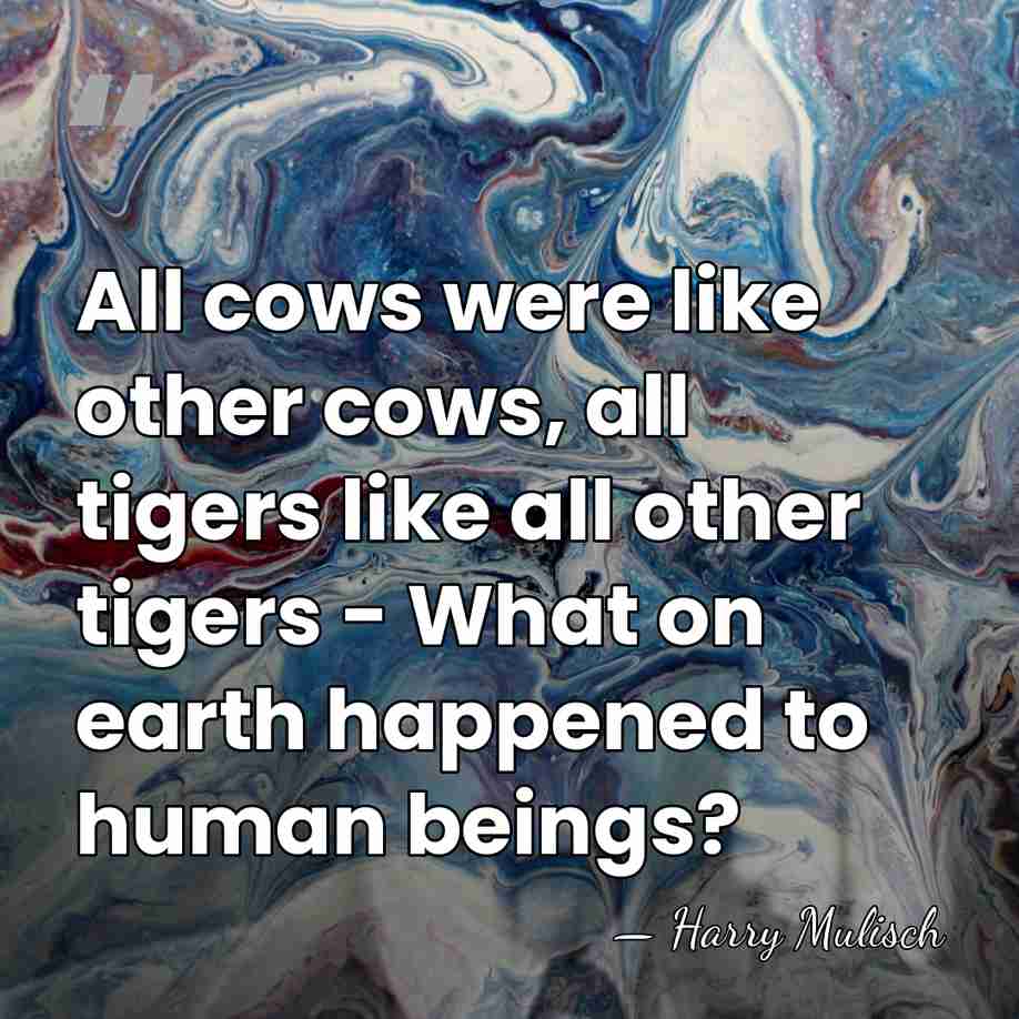 All cows were like other cows, all tigers like all other tigers&hellip; - Harry Mulisch