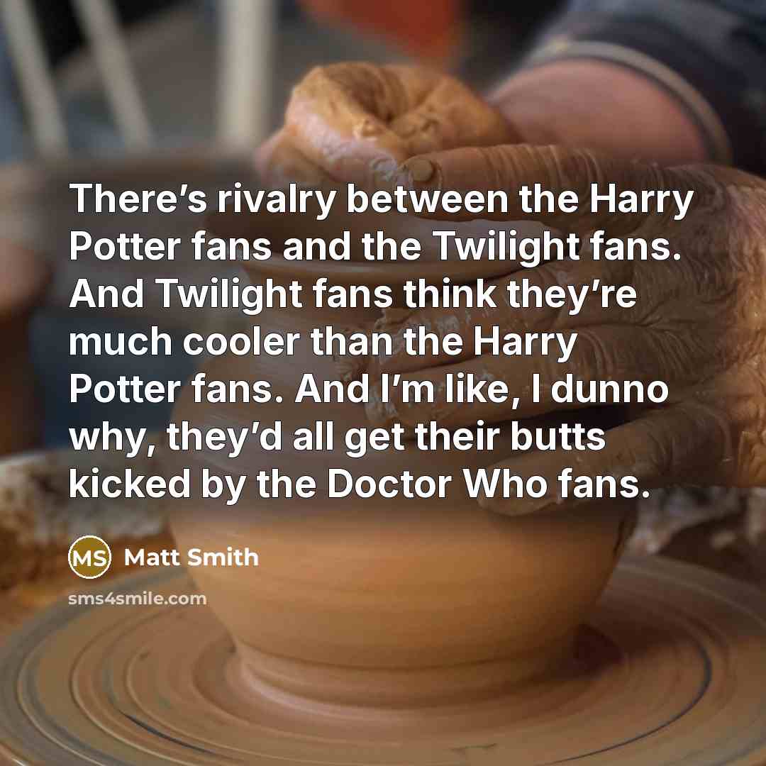“There’s rivalry between the Harry Potter fans and the Twilight…” quote by Matt Smith
