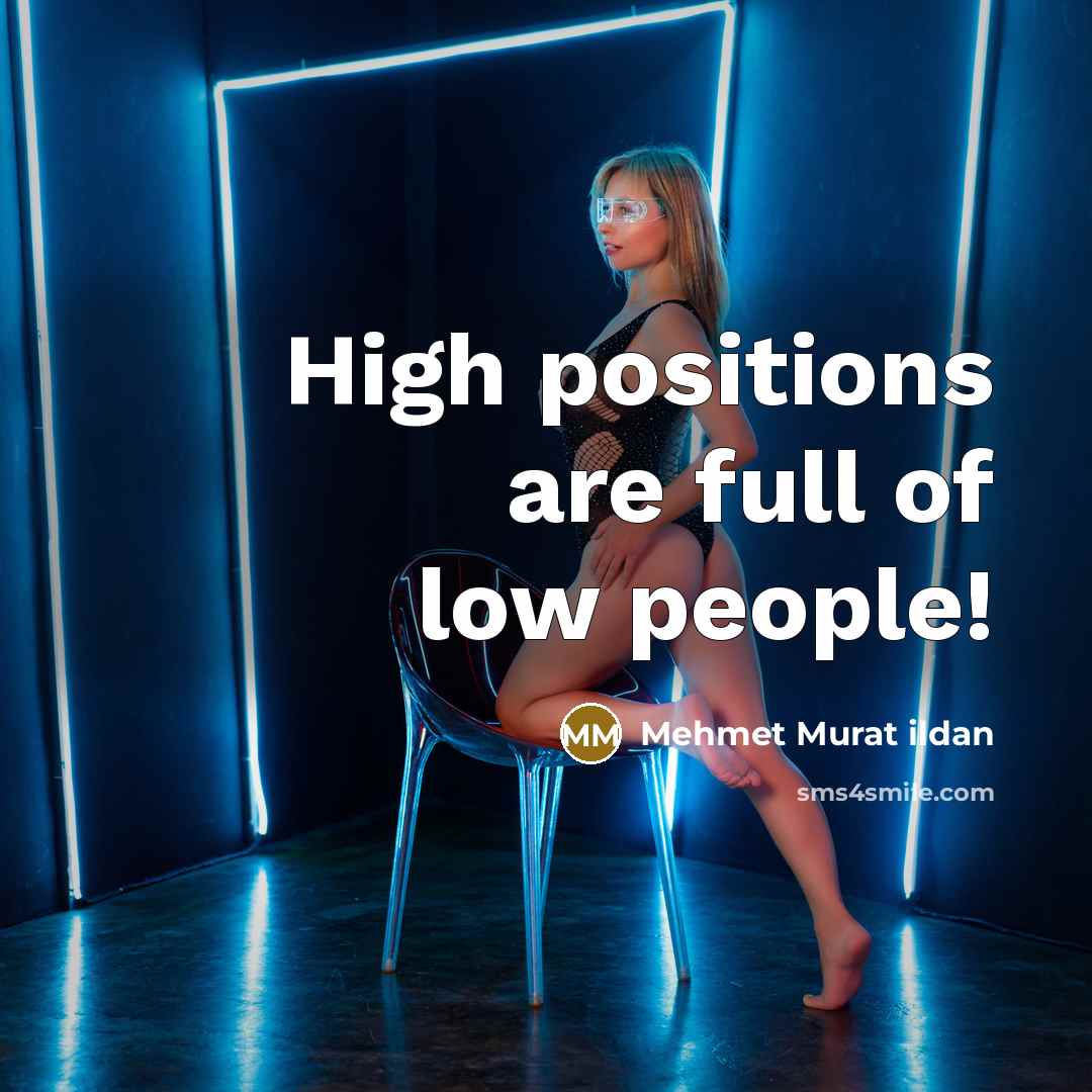 “High positions are full of low people!” quote by Mehmet Murat Ildan